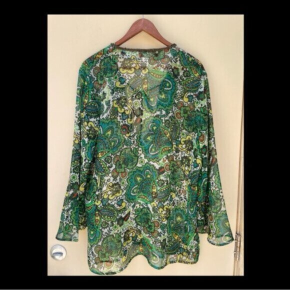 True Religion Women's Beachwear Multi Color Cover-Up Tunic w/Beaded Detail Sz M - Picture 9 of 9